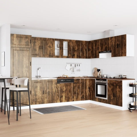 Sink Base Cabinet with Door Porto 2 pcs Brown 80 x 46 x 84.5 cm 3315026