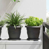 Round Flower Pot 24 pcs Black 22 x 18 cm Plastic 42020294