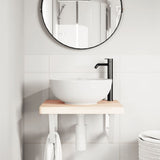 Basin Shelf Wall Mounted Steel and Solid Wood Beech 3302422
