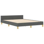 ZNTS Bed Frame in Dark Grey, 140x200 cm, Fabric 3344810