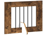 Dog Gate with Stands 8 pcs Smoked Oak 60 x 60 cm 892165