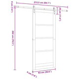 Sliding Door Manual ORKDAL Brown 93 x 211 cm Wood and metal 3332485