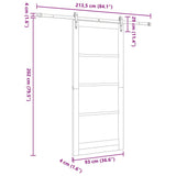 Sliding Door ORKDAL White 93 x 211 cm Solid Pine Wood and Glass 3332486