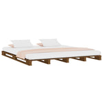 ZNTS Pallet Bed without Mattress Honey Brown Small Double Solid Wood 821430