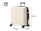 3PCS PP Trolley Luggage Set Suitcase 20in 24in 28in Off White 59145631