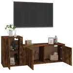 2 Piece TV Cabinet Set Smoked Oak Engineered Wood 3188483