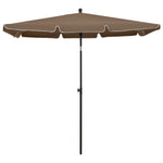 Garden Parasol with Pole 210x140 cm Taupe 315546