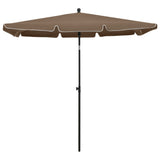 Garden Parasol with Pole 210x140 cm Taupe 315546