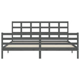 Bed Frame without Mattress Grey 200x200 cm Solid Wood 3194008