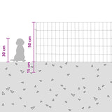 Garden Fence with Stakes 24 pcs 115 x 50 cm Mesh Silver 3438050
