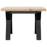 ZNTS Coffee Table Y-Frame 50x50x35.5 cm Solid Wood Pine and Steel 3282769