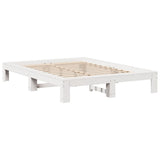 Bed Frame without Mattress White 150x200 cm King Size Solid Wood Pine 3308736