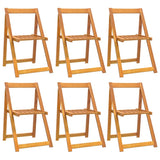 Garden Chair Set of 6 Brown Solid Acacia Wood Medium Foldable 3104964