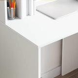 Desk with Shelf White 91 x 50 x 149 cm Engineered Wood 869258