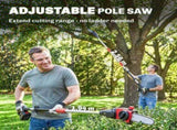 18V 8" Cordless Pole Chainsaw, 1.94m/2.56m Electric Chainsaw with 2 x 4.0Ah Batteries, Charger, Auto T3398P552553
