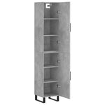 Highboard Concrete Grey 34.5x34x180 cm Engineered Wood 3198813