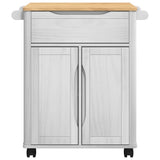 Kitchen Trolley FLORO White 72.5 x 45 x 80 cm Solid Pine Wood 42011250
