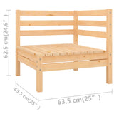 9 Piece Garden Lounge Set Solid Wood Pine 3083354