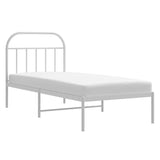Metal Bed Frame without Mattress with Headboard White 80x200cm 353675