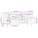 TV Cabinet with Drawer Walnut 100 x 33 x 46 cm Solid Mango Wood 4018242