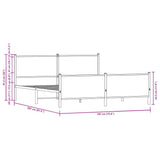 Metal Bed Frame without Mattress Sonoma Oak 180x200 cm Super King 3301364