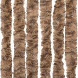 Fly Curtain Beige and Dark Brown 100x220 cm Chenille 377323