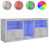 Sideboard with LED Lights Concrete Grey 162x37x67 cm 3209033