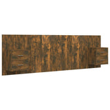 Bed Headboard with Cabinets Smoked Oak Engineered Wood 3115713