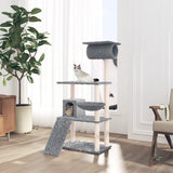 Cat Tree with Sisal Scratching Posts Light Grey 131 cm 171604