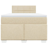 Box Spring Bed with Mattress Cream 120x200 cm Fabric 3285860