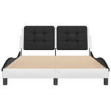 Bed Frame without Mattress "Zadar" White and Black 120x200 cm Faux Leather 3208176