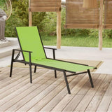 ZNTS Sun Lounger Steel and Textilene Fabric Green 317598