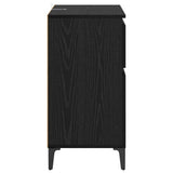 Sideboard Black Oak 60 x 35 x 70 cm Engineered Wood and Iron 881220