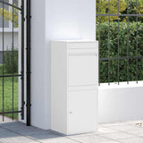 Parcel Drop Box with Storage White 41 x 38 x 103 cm Steel 874934