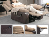 Power Lift Recliner Chair for Elderly, Patchwork Design Oversized Electric Riser and Recliner T3398P378871