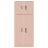 Storage Cabinet 2 pcs Pink 60 x 40 x 145 cm Steel Lockable 3438694