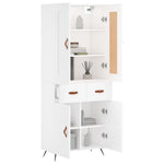 Highboard White 69.5x34x180 cm Engineered Wood 3199849