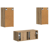 TV Cabinet Set Wall-mounted 2 pcs Artisan Oak Engineered Wood 3408969
