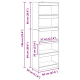 Book Cabinet Black oak 60 x 30 x 166 cm Engineered wood 880461