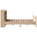 ZNTS Bed Frame without Mattress 120x200 cm Solid Wood Pine 3323380