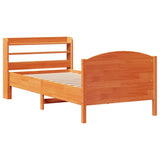 Bed Frame without Mattress Wax Brown 100x200 cm Solid Wood Pine 3306983