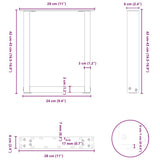 Coffee Table Legs U-Shaped 2 pcs Black 28x cm Steel 4013148