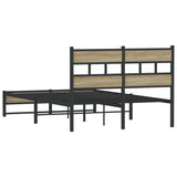 Metal Bed Frame without Mattress Sonoma Oak 120x200 cm 4017270