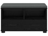 Hall Bench Black Oak 60 x 38 x 46 cm Engineered Wood and Fabric 891449