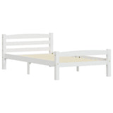 Bed Frame without Mattress White Solid Pinewood 100x200 cm 322069