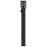 ZNTS Outdoor Floor Lamp with Outlet Black 110cm Stainless Steel 4006379