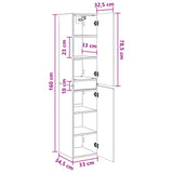 Wall-mounted Bathroom Cabinet Grey Sonoma 33 x 34.5 x 160 cm 890648