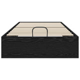 Ottoman Bed Frame Black Oak 203 x 90 x 25 cm Engineered Wood 3409254