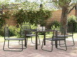 Garden Dining Set 5 pcs Black Powder-Coated Steel 3379388
