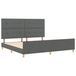 ZNTS Bed Frame Dark Grey 200x200 cm Fabric 3344754